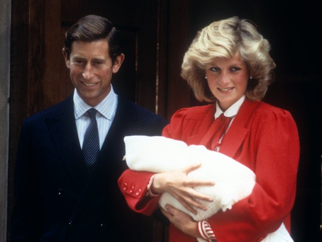 The Prince and Princess of Wales following the birth of Prince Harry