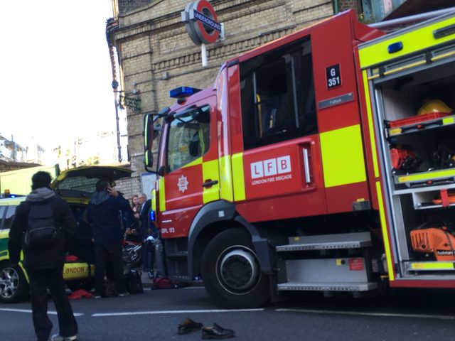 Emergency services attending an incident at Parsons Green station in west London amid reports of an explosion