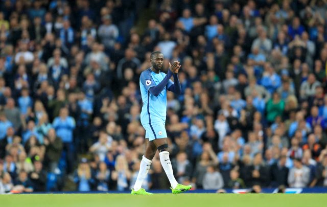 Yaya Toure applauds the fans