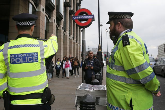 Police outside Westminster Station. (Tim Ireland/PA)