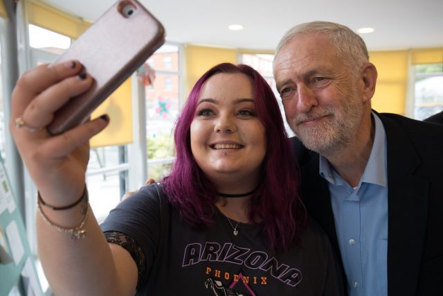 Labour leader Jeremy Corbyn was popular with students at the election. (Aaron Chown/PA)