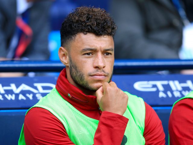 Liverpool's Alex Oxlade-Chamberlain on the bench