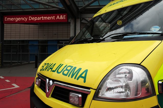 An ambulance outside an A&E department