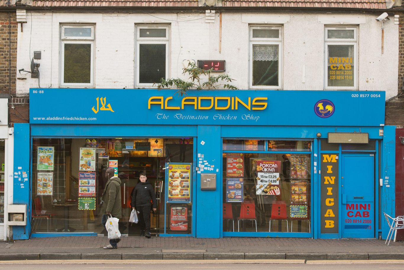 Aladdins chicken shop in Hounslow, west London after one of its employees, Yahyah Farroukh, was arrested on Saturday (Dominic Lipinski/PA)