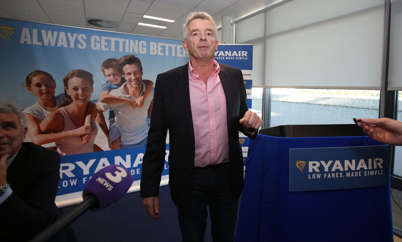 Ryanair boss Michael O'Leary speaks during the AGM at the airline's Dublin headquarters (Niall Carson/PA)
