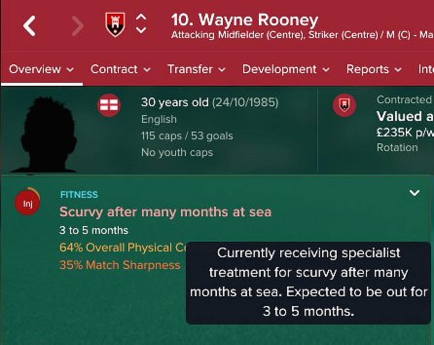 A Football Manager profile