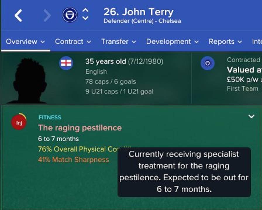 A Football Manager profile