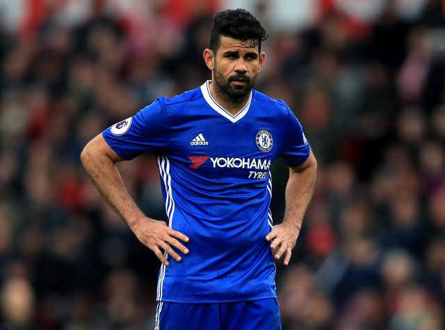 File photo dated 18-03-2017 of Chelsea's Diego Costa.