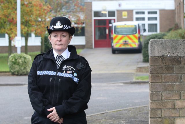 Chief Superintendent Christine Wilson outside Winterton Community Academy 