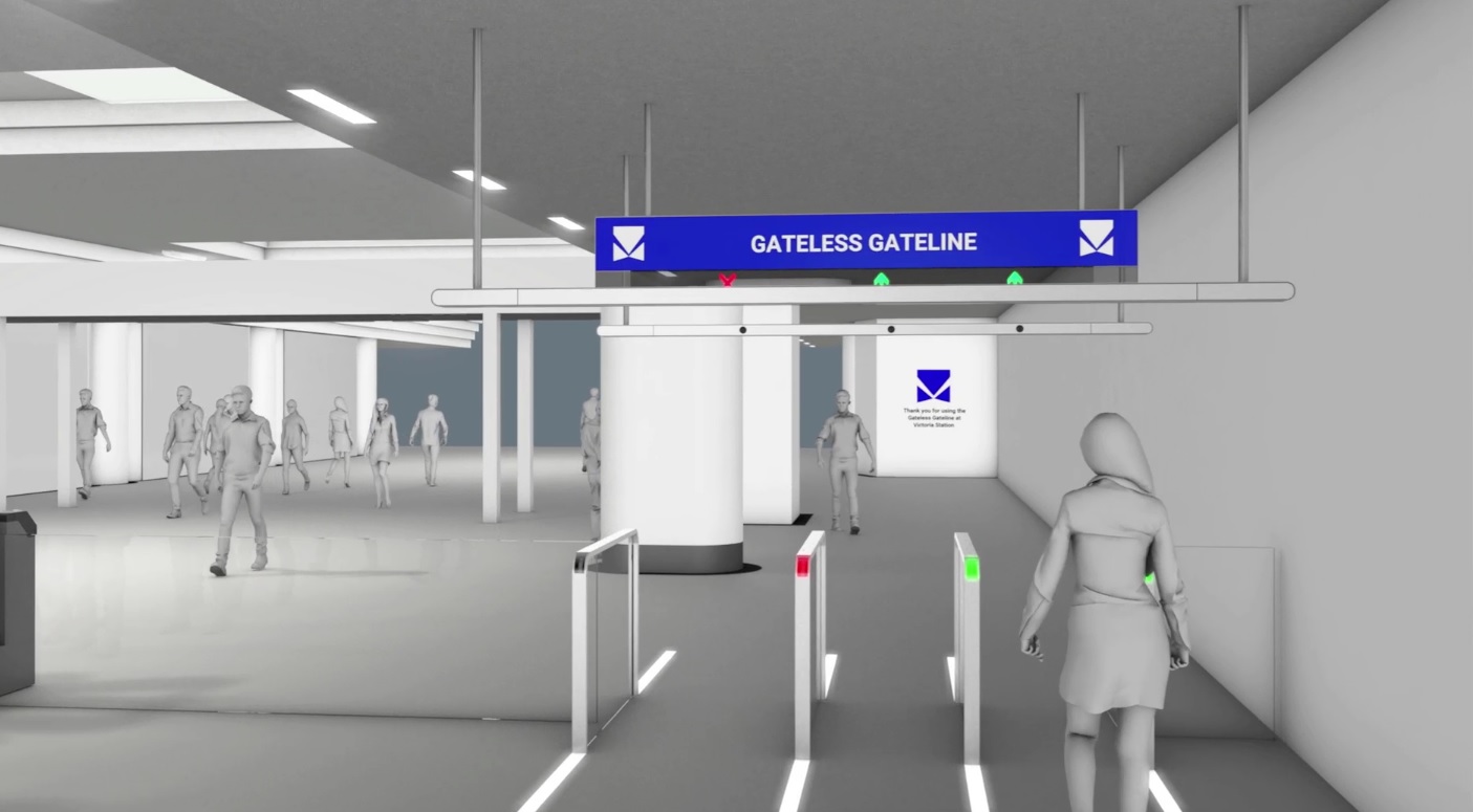 Open corridors replace barriers in this concept station