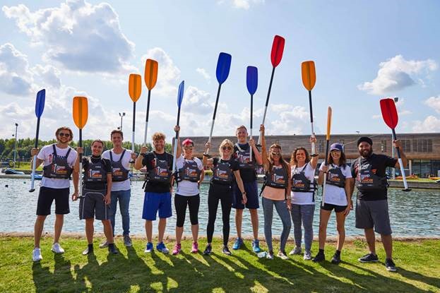 Stand Up To Cancer canoe challenge.