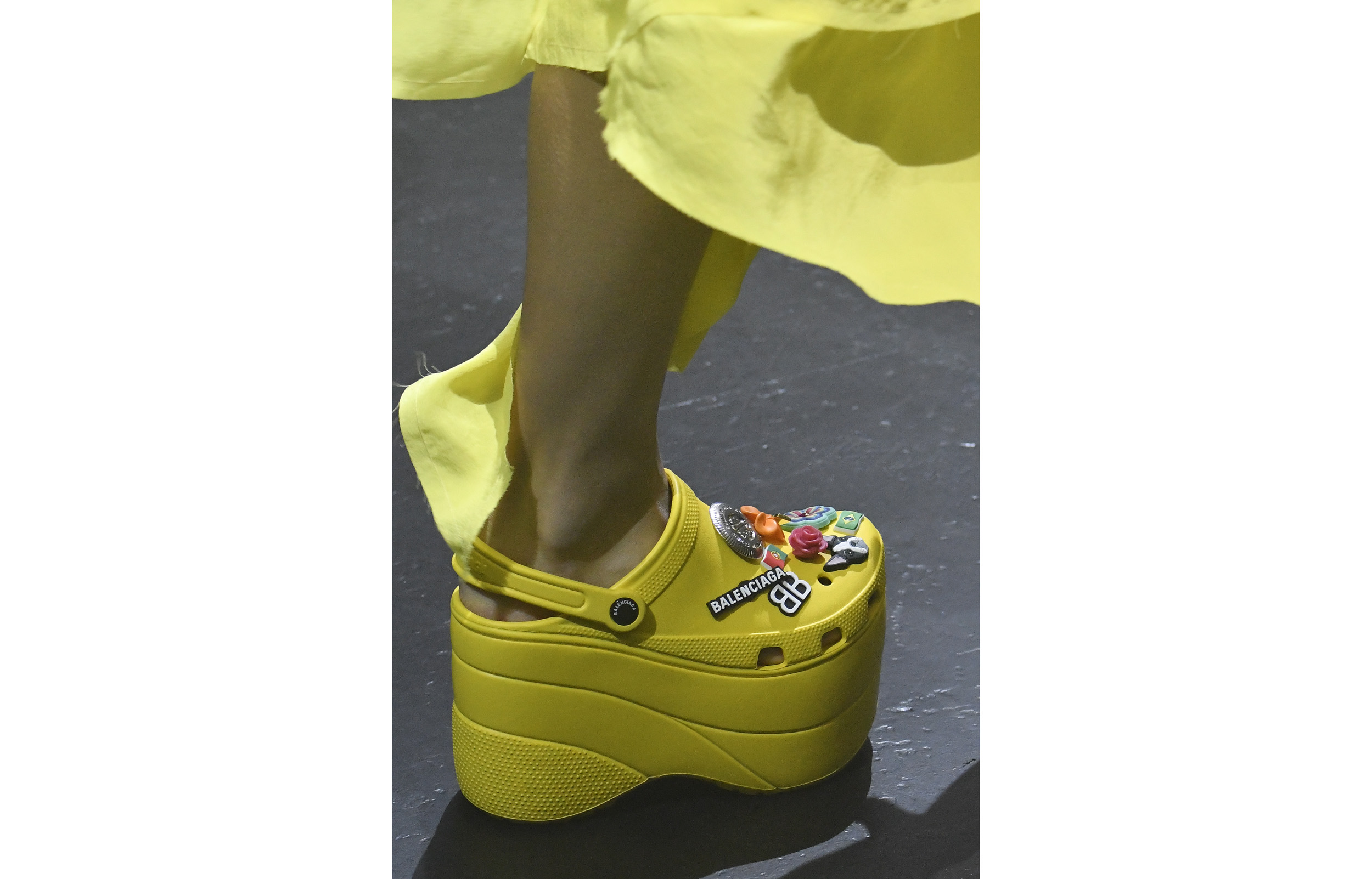 Balenciaga yellow crocs on sale