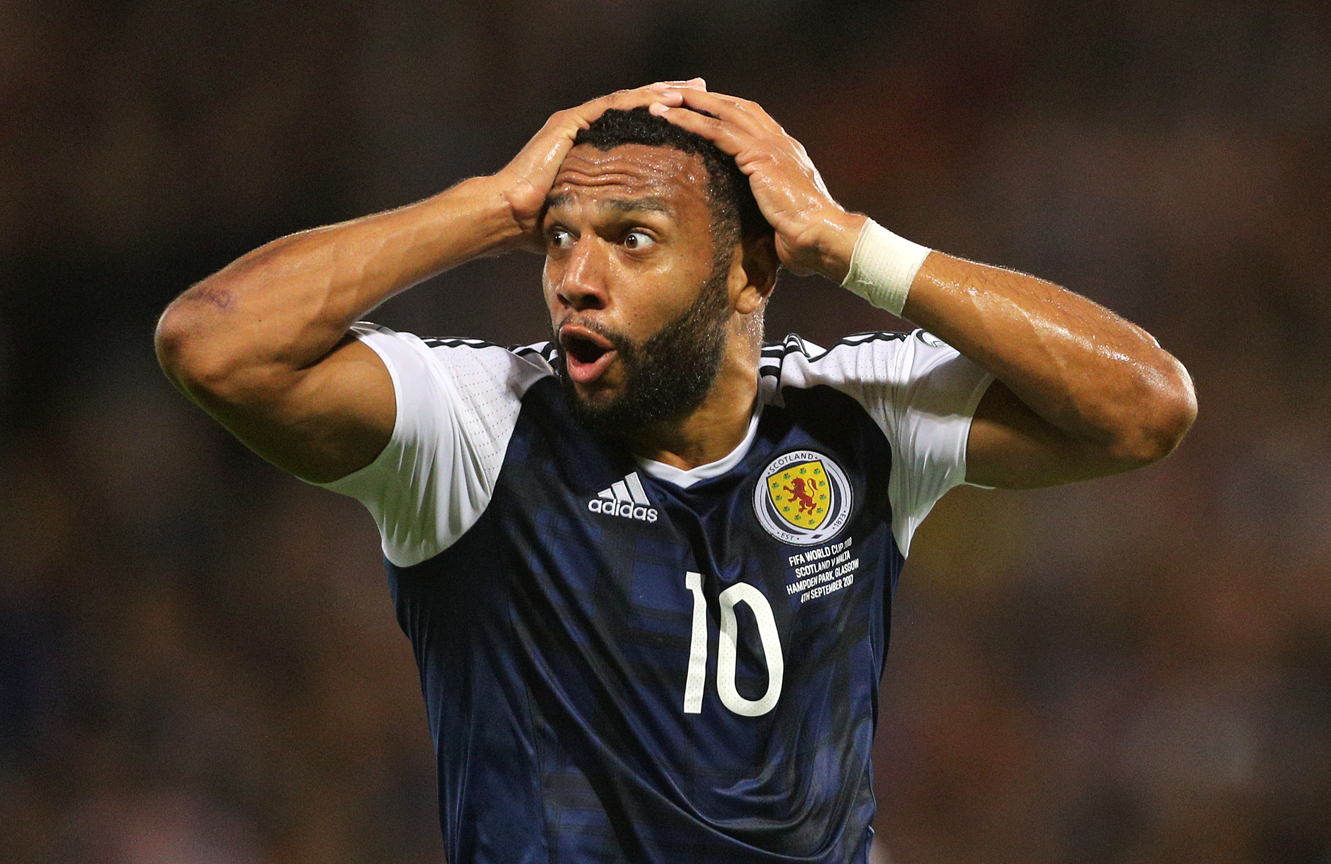 Scotland's Matt Phillips reacts during World Cup qualifying