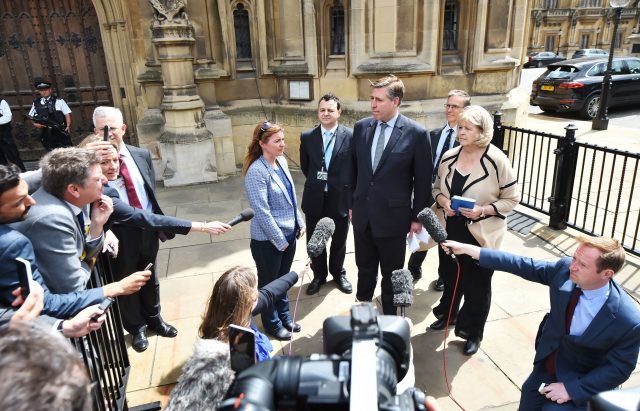 1922 committee chairman Graham Brady makes a statement outside Westminster (Dominic Lipinski/PA)