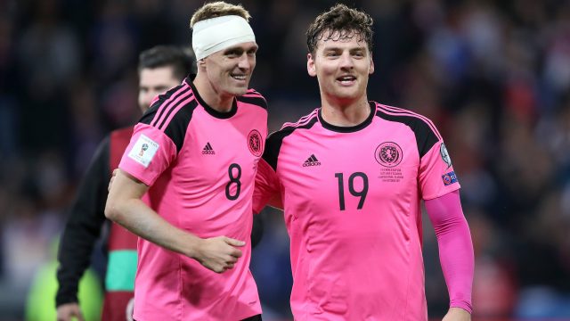 Scotland skipper Darren Fletcher finished the Slovakia game with his head bandaged