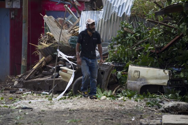 Damage left by Nate on the outskirts of San Jose, Costa Rica