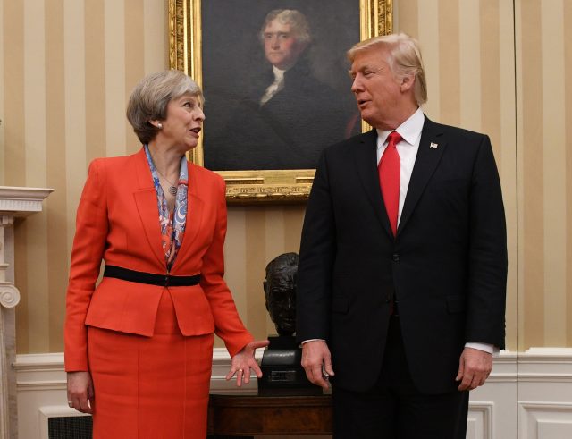 Theresa May meeting US President Donald Trump in the Oval Office of the White House