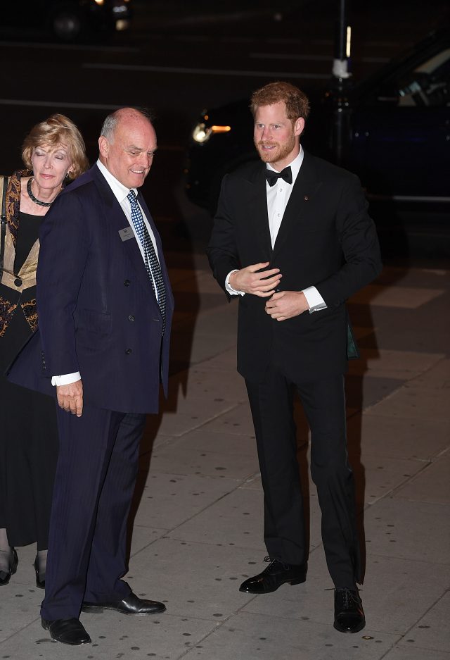 Prince Harry with Nicholas Coleridge, Chairman of the Victoria and Albert Museum. (Victoria Jones/PA)