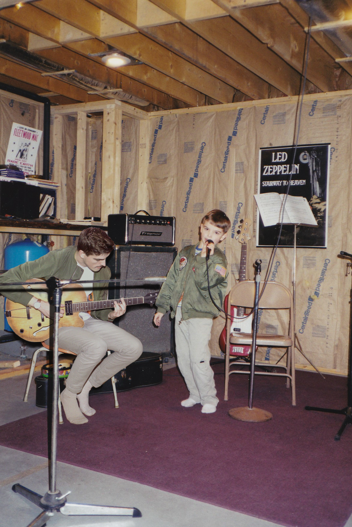 Conor playing music with his younger self (Conor Nickerson)