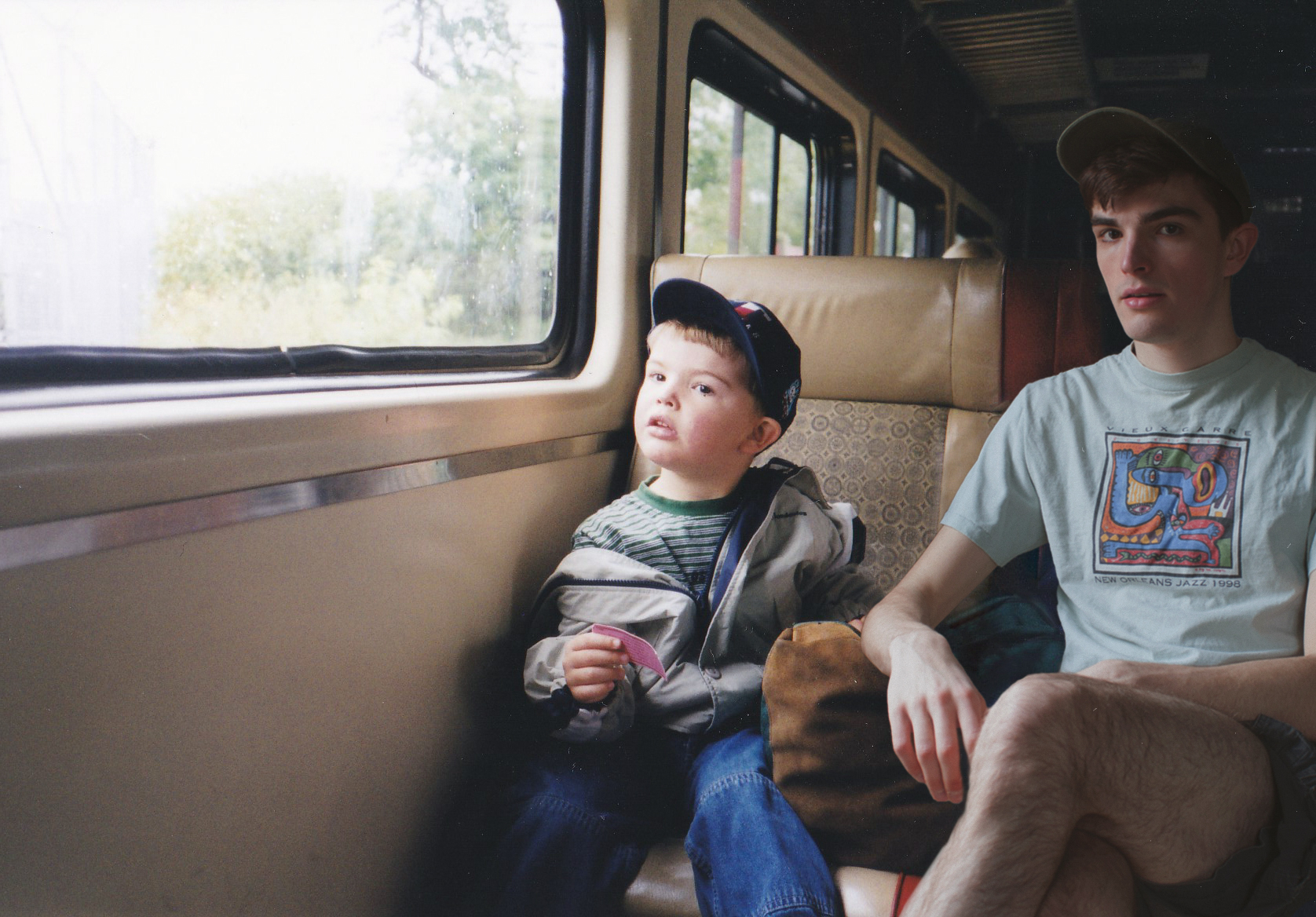 Conor with his younger self on a train (Conor Nickerson)