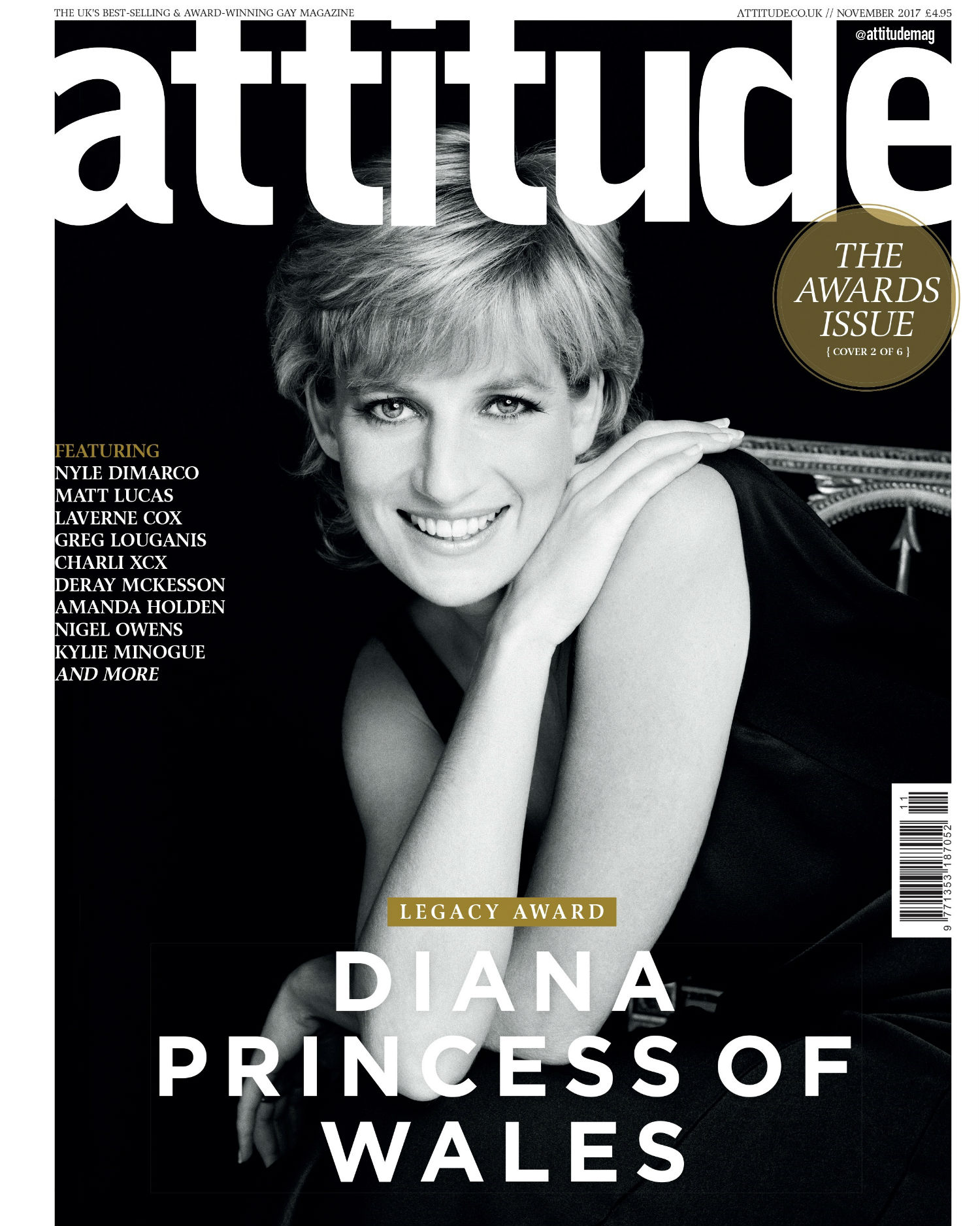 Prince Diana graces the cover of Attitude magazine.