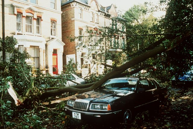 Hurricane damage in 1987