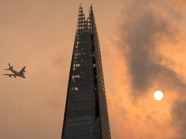The sky over the Shard in central London