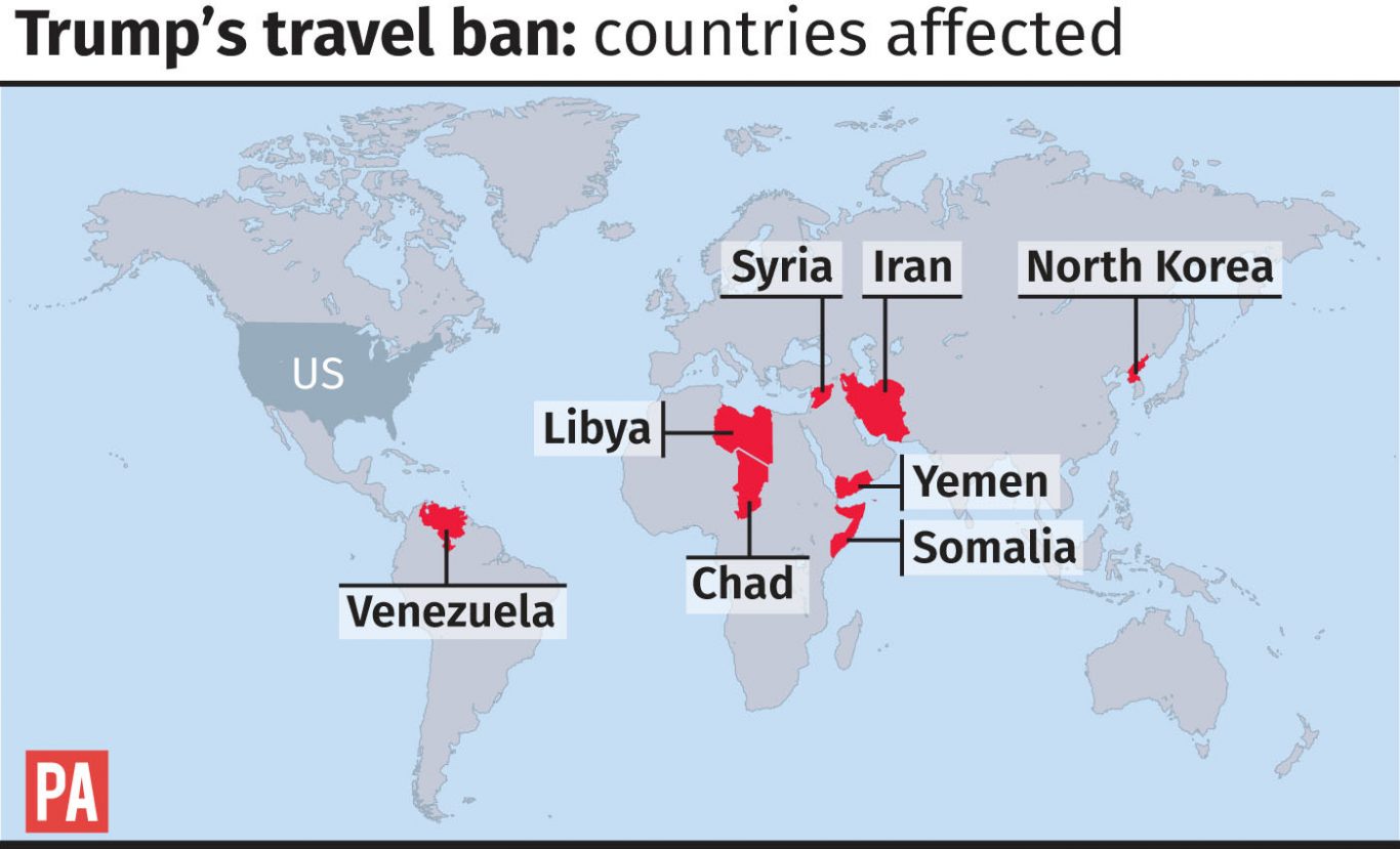 Trump's travel ban: countries affected