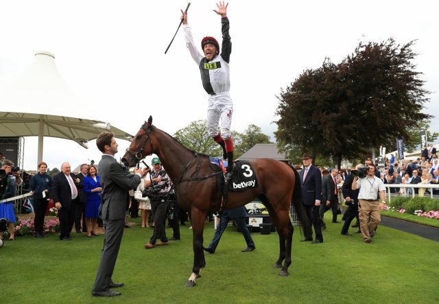 Frankie Dettori jumps for joy after another win on Cracksman 