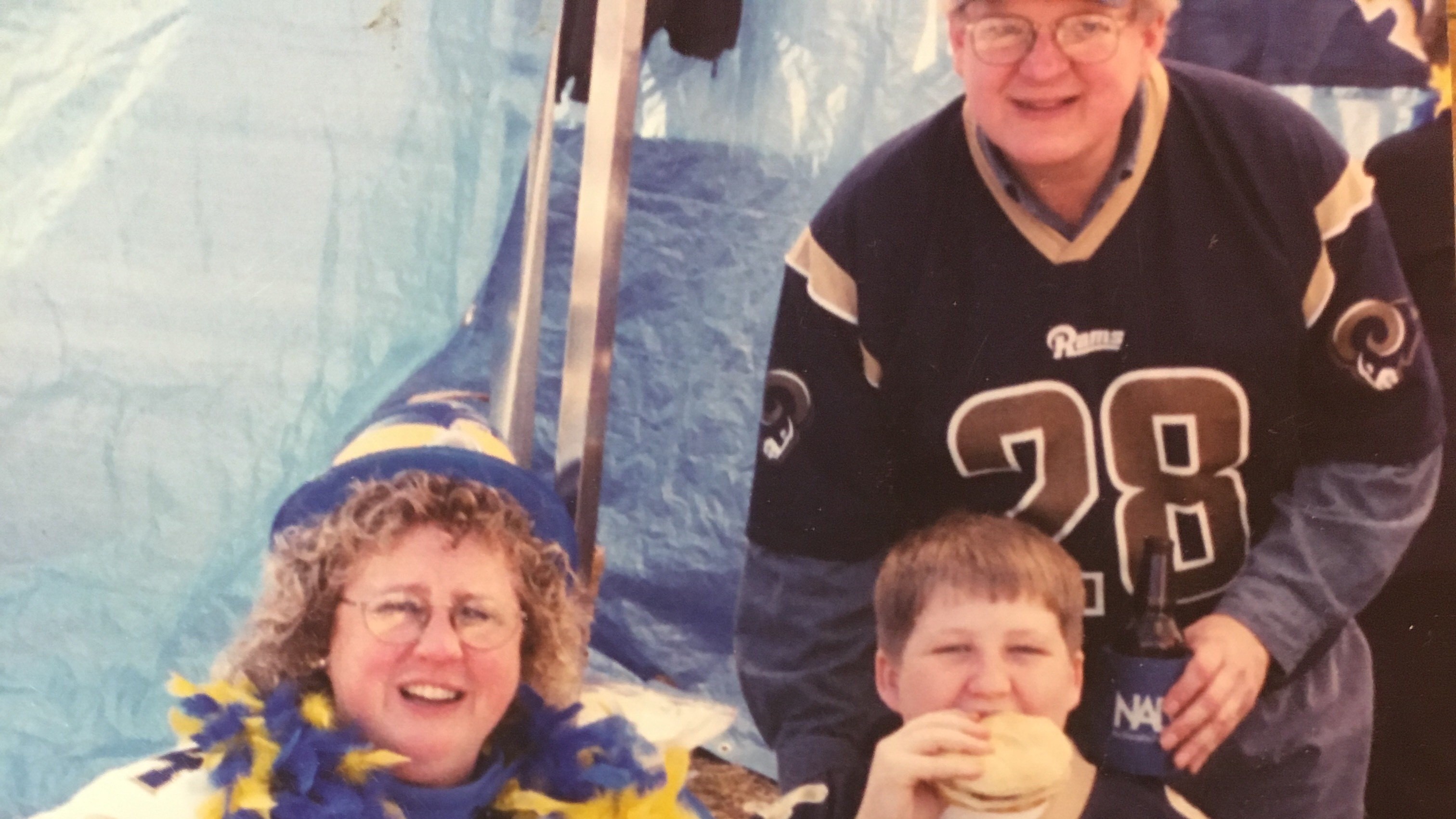 Will with his family during the 2000/01 season