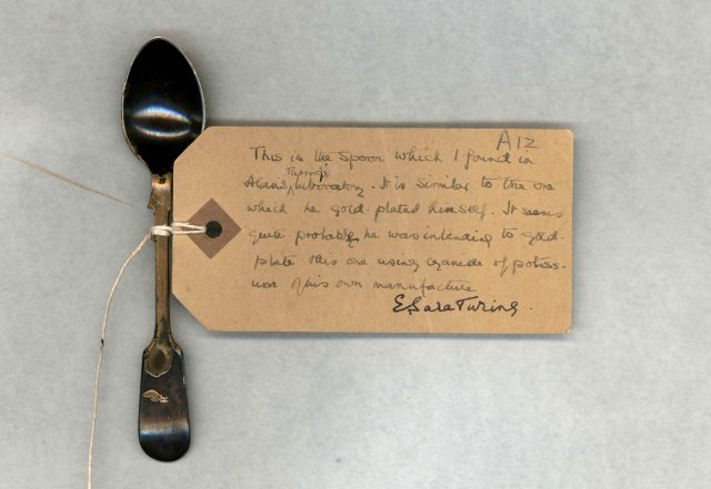 A teaspoon removed from the home of Alan Turing by his mother after his death