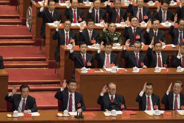 Xi Jinping with former party leaders