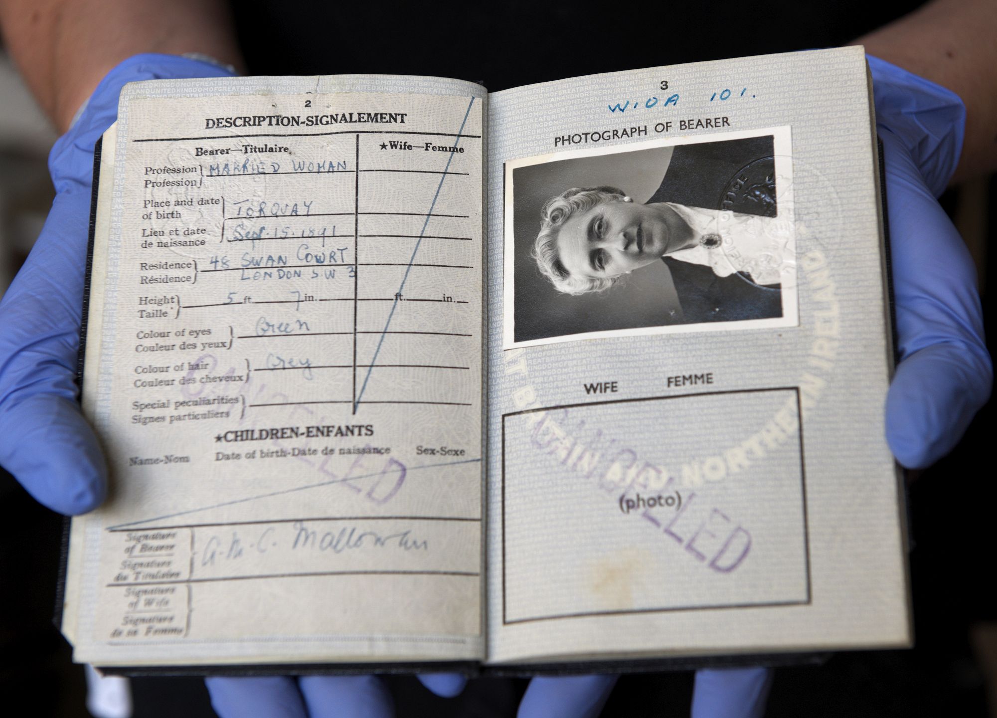 Original copy of Agatha Christie’s passport, housed at Greenway Estate (National Trust/PA)