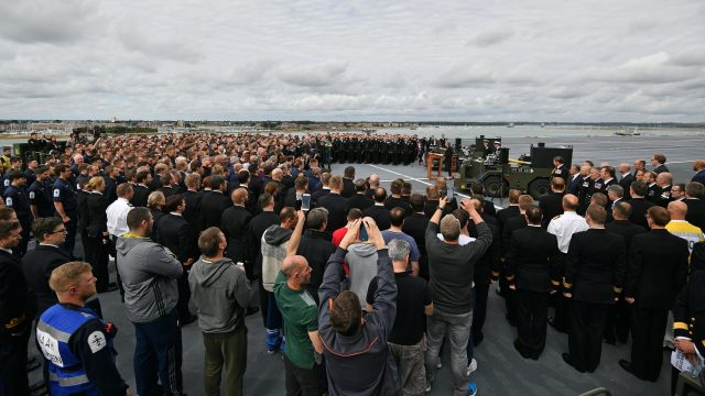 Thousands welcomed HMS Queen Elizabeth to Portsmouth in August