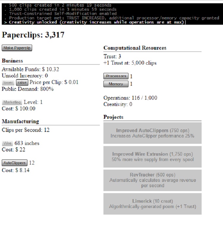 Universal Paperclips