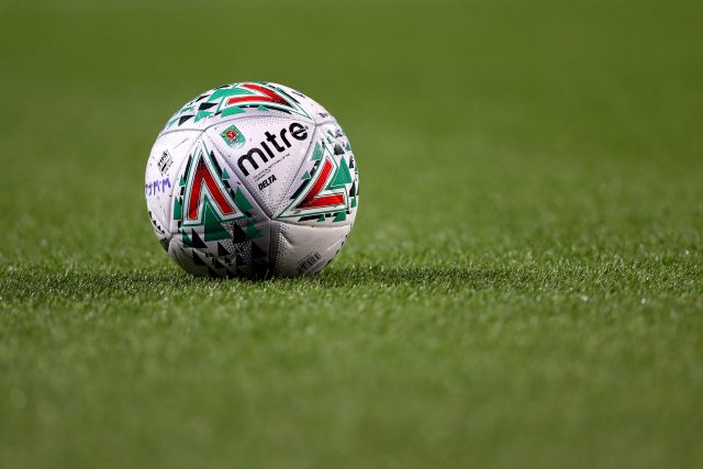 A Mitre Delta ball that is used in the Carabao Cup