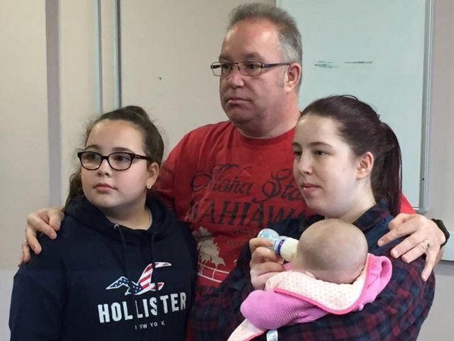 Jock Brown with daughters Chloe and Jemma, and granddaughter Millie 
