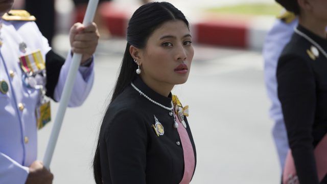 Thai Princess Sirivannavari Nariratana walks during a procession moving her grand-father, late King Bhumibol Adulyadej's ashes to special locations
