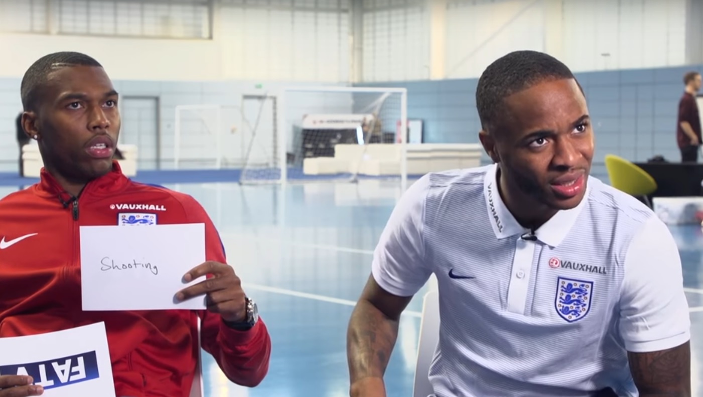 England footballers Daniel Sturridge and Raheem Sterling