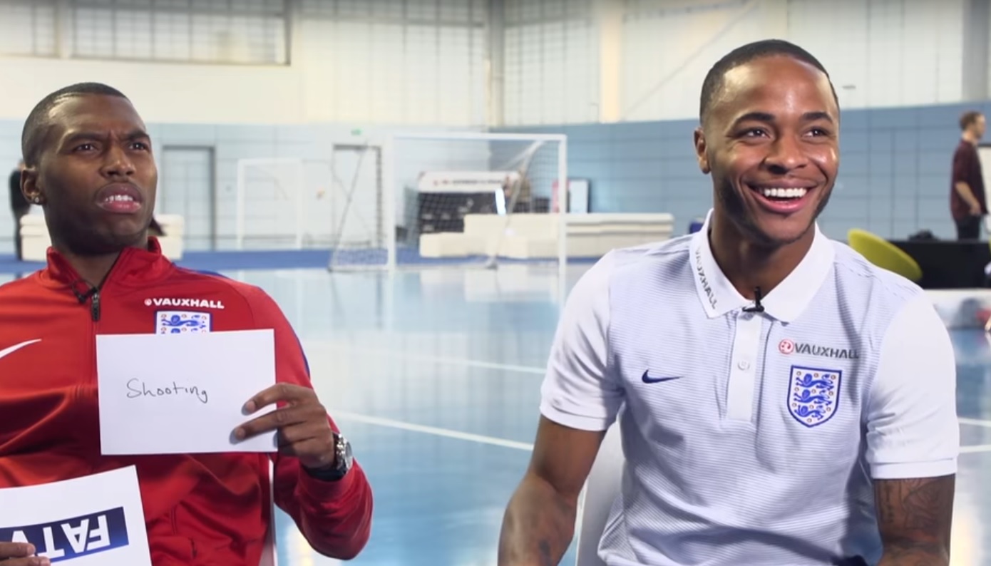 England footballers Daniel Sturridge and Raheem Sterling