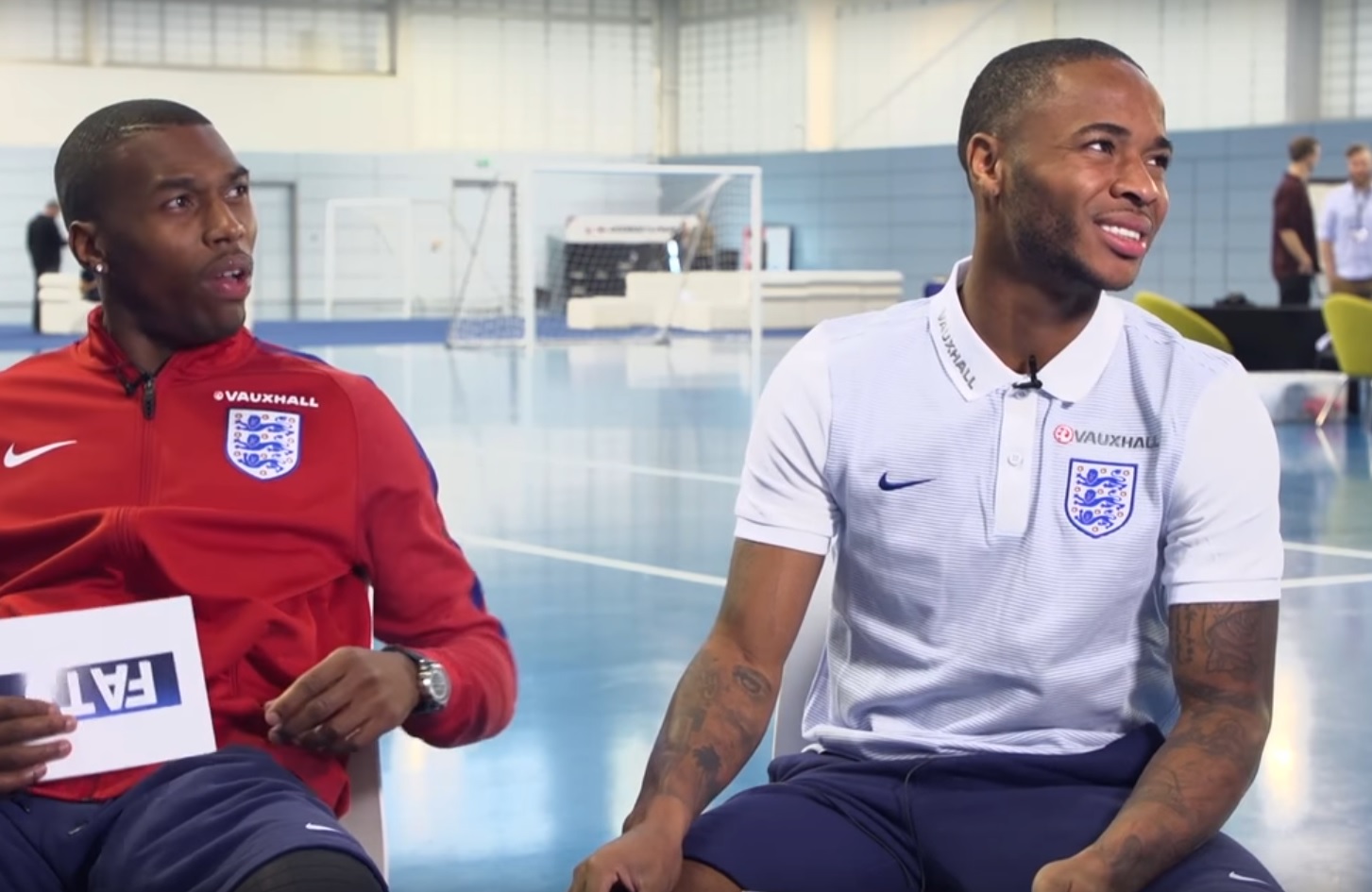 England footballers Daniel Sturridge and Raheem Sterling