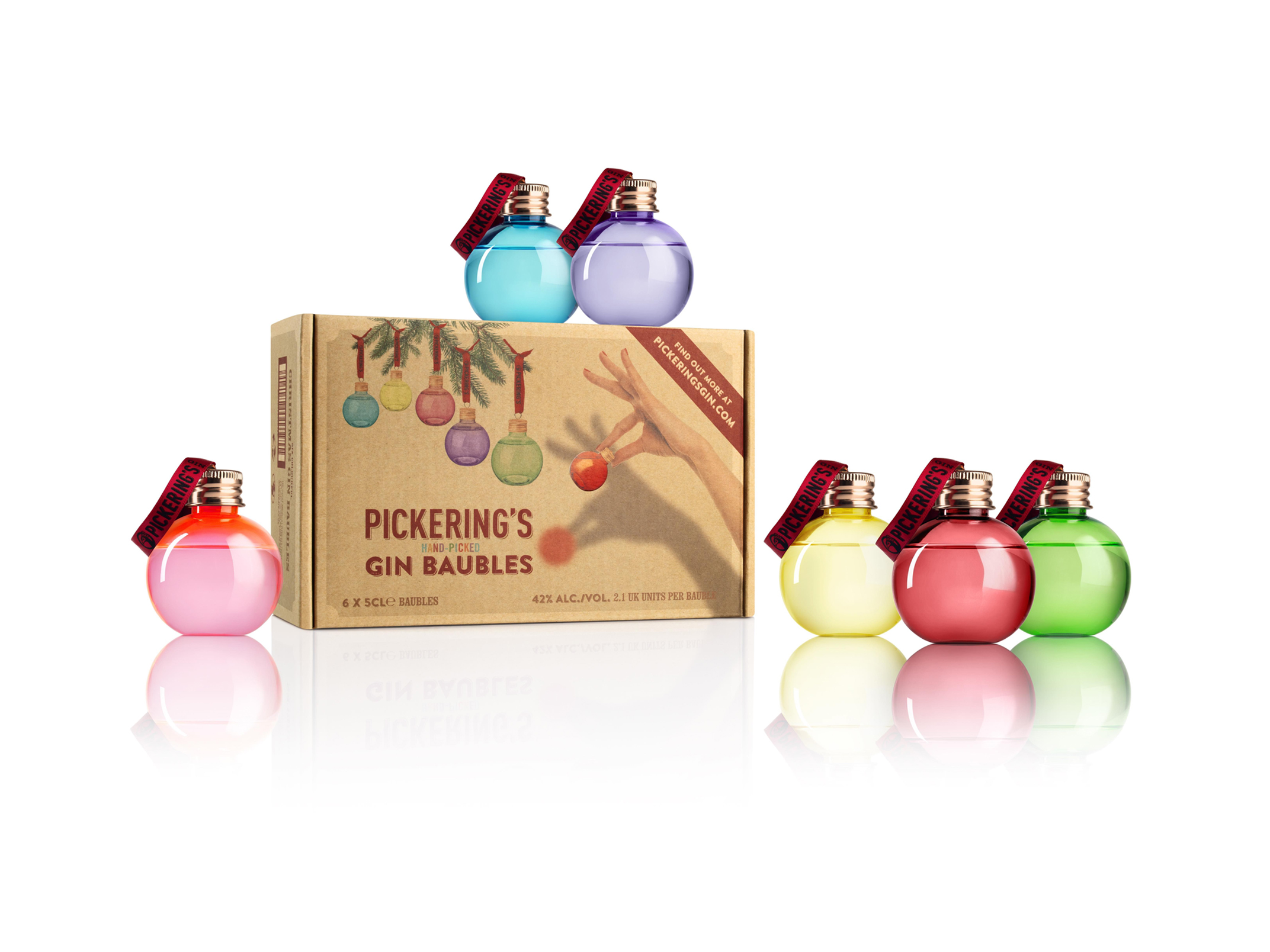 Pickering's Gin Christmas Baubles 6 Pack (Pickering's/PA)