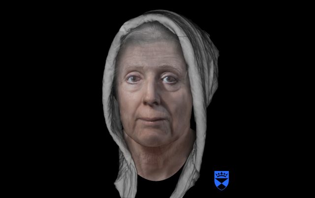 A digitally reconstructed face of an 18th-century 
