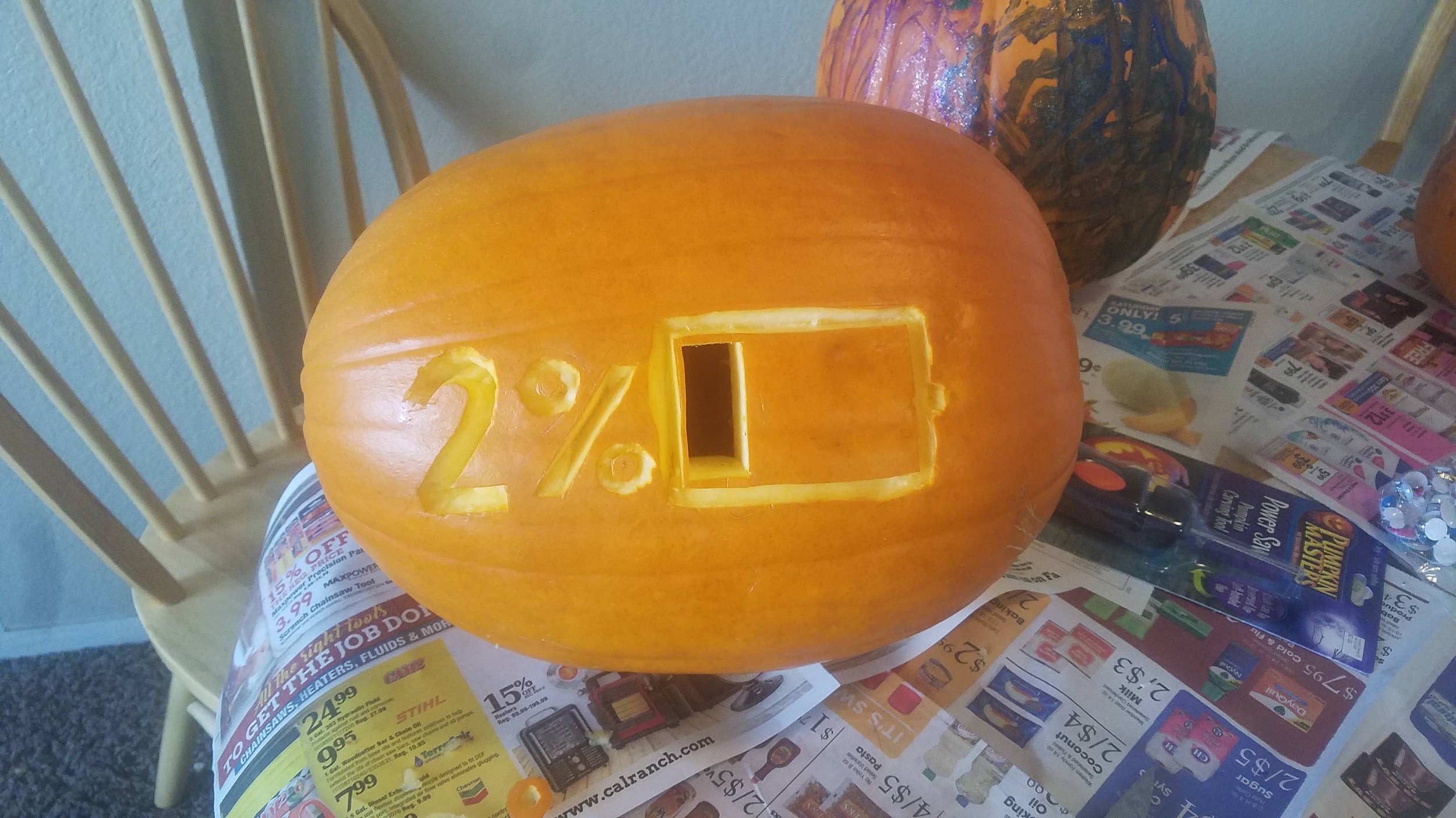 Battery percentage pumpkin
