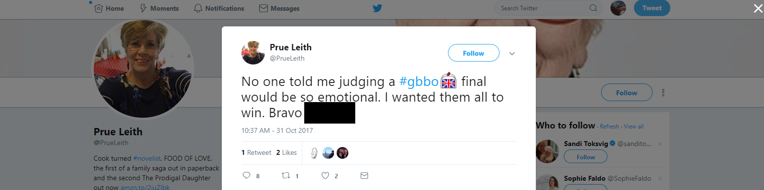 Prue Leith's tweet (Prue Leith)