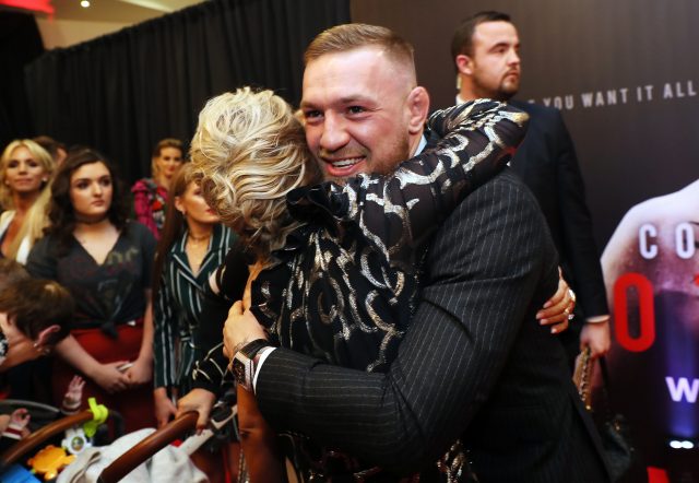McGregor hugs his sister Erin (Brian Lawless/PA Wire)