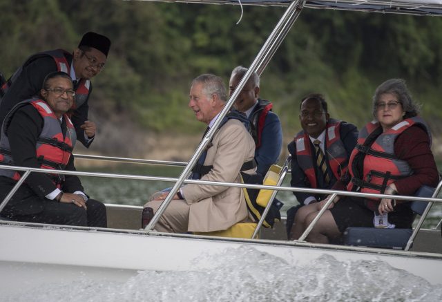 The Prince of Wales during a visit to the Belum Rainforest Reserve in Kuala Lumpa.