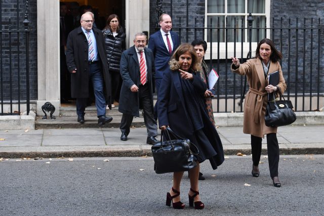 BusinessEurope president Emma Marcegagia and CBI director general Carolyn Fairbairn leaving 10 Downing Street (Stefan Rousseau/PA)