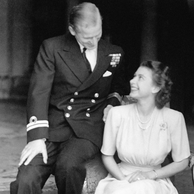Princess Elizabeth with Lieutenant Philip Mountbatten