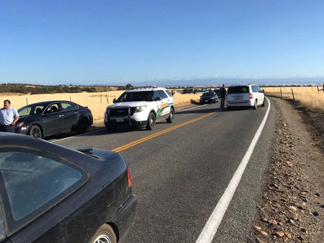 Traffic backs up outside Rancho Tehama in California
